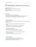 Vorschau - Arbeitsblätter - Arbeitsblatt mit KI: Interview mit einer KI (ab Klasse 7) - Seite 1
