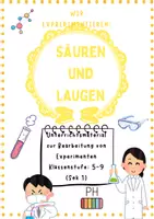 Vorschau - Arbeitsblätter - Säuren und Laugen – Chemie-Experimente & Arbeitsblätter Sek I - Deckblatt