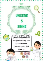 Vorschau - Arbeitsblätter - Unsere 5 Sinne – Arbeitsblätter, Experimente & Erklärungen (Sachunterricht) - Deckblatt
