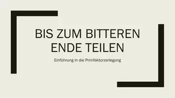 Vorschau - Stundenentwürfe - Einstiegs Teilbarkeitsregel/Primzahlen/Primfaktorzerlegung - Deckblatt