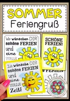 Vorschau - Mal- und Bastelvorlagen - Feriengruß / Feriengeschenk - Sommer (für Emoji-Schokolade) - Deckblatt