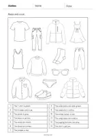 anteprima - Esercizi - Clothes / Vestiti: Read and Color 1 (Scheda di esercizi di inglese) - Pagina 2