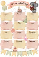 Vorschau - Poster - Geburtstagskalender – Deko-Set für die Koalaklasse (Klassentier Koala) 🐨🎂 - Seite 1