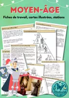 Aperçu - Jeux - Moyen-âge: Fiches de travail, cartes illustrées, stations - Page de couverture