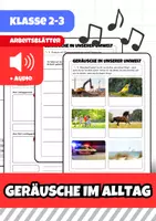 Vorschau - Arbeitsblätter - Geräusche in unserer Umwelt bewusst wahrnehmen (inkl. Audioübung) - Deckblatt