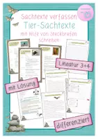 Vorschau - Arbeitsblätter - Sachtexte verfassen mit Hilfe von Steckbriefen - Deckblatt