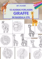 Vorschau - Arbeitsblätter - Giraffen Mandalas – 12 Ausmalbilder 🦒 ab 1.Klasse - Deckblatt