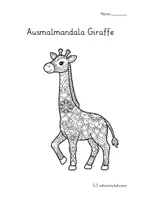 Vorschau - Arbeitsblätter - Giraffen Mandalas – 12 Ausmalbilder 🦒 ab 1.Klasse - Seite 1