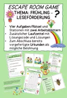 Vorschau - Stationenlernen - Escape Room Game - Frühling - Deckblatt