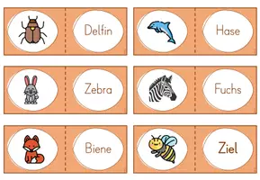 Vorschau - Spiele - Lesedomino: Tiere Wort-Bild-Zuordnung (Klasse 1) (geeignet für Lesestationen) - Seite 3