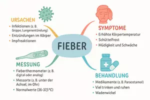 Vorschau - Arbeitsblätter - Arbeitsblatt zum Thema "Fieber" + Onlineübung & MP3 + Mindmap + Infografik - Seite 2