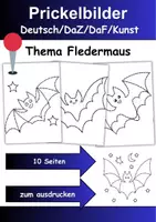 Vorschau - Mal- und Bastelvorlagen - Prickelbilder / Fensterbilder Thema Fledermäuse - Grundschule - Bastelvorlagen - Deckblatt