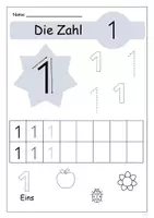 Vorschau - Arbeitsblätter - Die Zahl 1 - Deckblatt