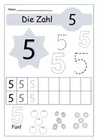 Vorschau - Arbeitsblätter - Die Zahl 5 - Deckblatt