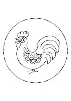 Vorschau - Arbeitsblätter - runde Prickelbilder / Fensterbilder Thema Hennen/Hühner - Grundschule - Bastelvorlagen - Seite 3