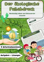 Vorschau - Arbeitsblätter - Ökologischer Fußabdruck Bundle: Nachhaltigkeit, CO₂-Ausstoß, Konsum & Ressourcen - Seite 1