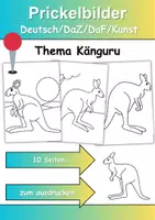 Vorschau - Mal- und Bastelvorlagen - Prickelbilder / Fensterbilder Thema Kängurus - Grundschule - Bastelvorlagen - Deckblatt