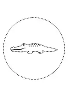 Vorschau - Mal- und Bastelvorlagen - runde Prickelbilder / Fensterbilder Thema Krokodile - Grundschule - Bastelvorlagen - Seite 1