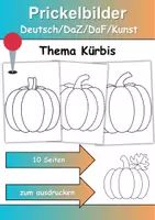 Vorschau - Arbeitsblätter - Prickelbilder / Fensterbilder Thema Kürbisse - Grundschule - Bastelvorlagen - Deckblatt