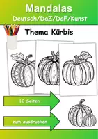 Vorschau - Mal- und Bastelvorlagen - Mandalas Thema Kürbisse - Grundschule - Bastelvorlagen - Deckblatt