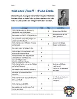 Vorschau - Arbeitsblätter - KUNST: Fakt oder Fake?! – Frida Kahlo (Arbeitsblatt mit Lösung) - Seite 2