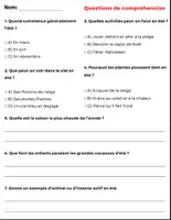 Aperçu - Feuilles d'exercices - L’été : Lecture - Questions de compréhension - Activités de Puzzles - Page 2