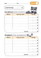 Vorschau - Arbeitsblätter - Taschengeld-Planer mit Waschbär (8 Vorlagen) - Seite 3