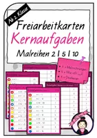 Vorschau - Stationenlernen - Kernaufgaben | Malreihen von 2,5,10 | Freiarbeitskarten - Deckblatt