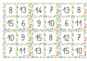 Aperçu - Jeux - Deux lotos fleuris : de 1 à 10, et de 6 à 15 - Page 2