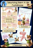Vorschau - Poster - Geburtstagskalender – Deko-Set für die Fuchsklasse (Klassentier Fuchs) 🦊🎂 - Deckblatt