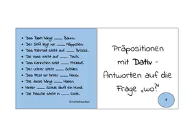 Vorschau - Aufgabenkarten - Wortarten - Präpositionen mit verschiedenem Kasus - Seite 2