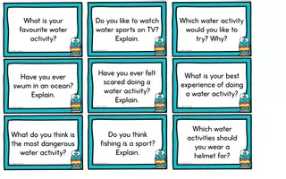 Aperçu - Jeux - Water Activities - Conversation Cards - Page 1