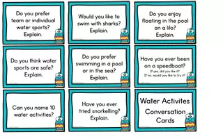 Aperçu - Jeux - Water Activities - Conversation Cards - Page 3