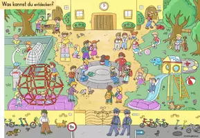 Vorschau - Stationenlernen - Schule | Schulhof | Wimmelbild | differenzierte Übungen - Seite 2