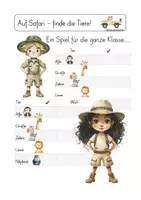 Vorschau - Arbeitsblätter - Materialpaket: Lesen und Schreiben Thema Safari - Seite 1