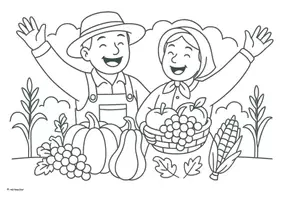 Vorschau - Arbeitsblätter - 9 Ausmalbilder zu Erntedank - Seite 1