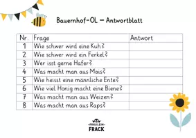 Vorschau - Arbeitsblätter - Bauernhof OL - 8 Karten und Antwortblatt - Seite 2