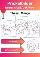 Vorschau - Mal- und Bastelvorlagen - Prickelbilder / Fensterbilder Thema Mangas - Grundschule - Bastelvorlagen - Deckblatt