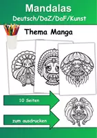 Vorschau - Mal- und Bastelvorlagen - Mandalas Thema Mangas - Grundschule - Bastelvorlagen - Deckblatt