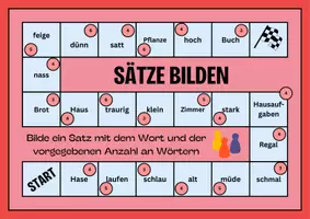 Vorschau - Spiele - Brettspiel Sätze bilden Wortschatz Das Partneraufgabe - Deckblatt