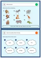 Vorschau - Stationenlernen - Wild Animals Karteikarten Englisch Freiarbeit differenziert - Seite 1