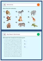 Vorschau - Stationenlernen - Wild Animals Karteikarten Englisch Freiarbeit differenziert - Seite 2