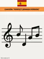 Vista previa - Hojas de trabajo - Canción: Perfect (Spanish Version) - Portada
