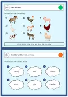 Vorschau - Stationenlernen - Farm Animals Karteikarten Englisch Freiarbeit - Seite 1