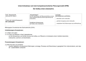 Vorschau - Stundenentwürfe - Unterrichtsbesuch Löwenzahn SU UB 1 - Bewertung sehr gut - gut - Seite 1