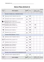 Vorschau - Arbeitsblätter - Arbeitsplan Prima Plus A2.1 Einheit 2 Meine Pläne - Deckblatt