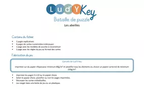 Aperçu - Jeux - LA BATAILLE DE PUZZLE - abeilles - Page 1