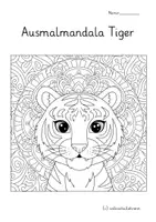 Vorschau - Mal- und Bastelvorlagen - Tiger Mandalas – 20 Ausmalvorlagen 🐯 ab 1.Klasse - Seite 1