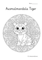 Vorschau - Mal- und Bastelvorlagen - Tiger Mandalas – 20 Ausmalvorlagen 🐯 ab 1.Klasse - Seite 3