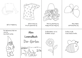 Vorschau - Mal- und Bastelvorlagen - Malbücher dreifach differenziert: Der Garten - Seite 1